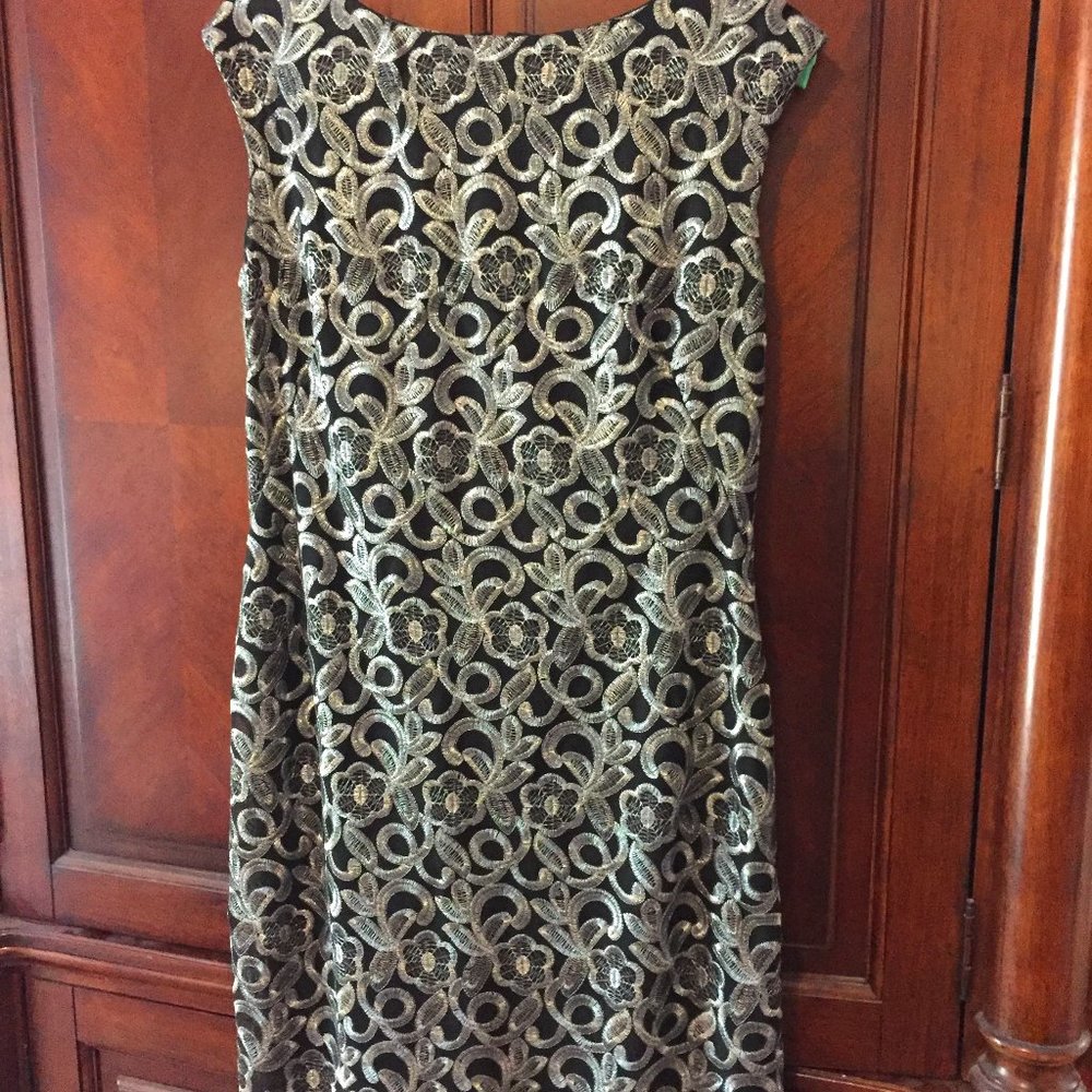 Metallic Embroidered Cocktail Dress